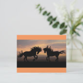 Carte Postale Silhouette des chevaux sauvages (Debout devant)