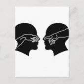 Carte Postale Silhouette des visages masculins avec les mains (Devant)