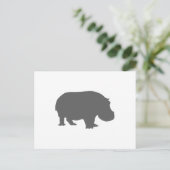 Carte Postale Silhouette d'hippo gris (Debout devant)