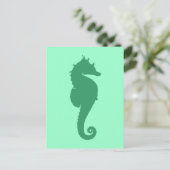 Carte Postale Silhouette d'Hippocampe Vert (Debout devant)