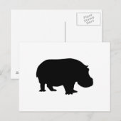 Carte Postale Silhouette d'hippopotame (Devant / Derrière)