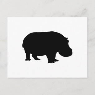 Carte Postale Silhouette d'hippopotame