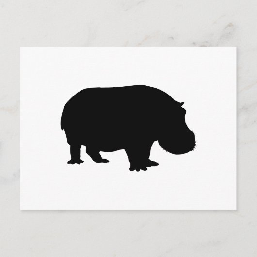 Carte Postale Silhouette d'hippopotame (Devant)