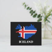 Carte Postale Silhouette d'Islande, drapeau, (Debout devant)