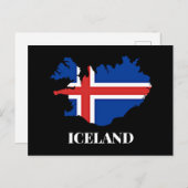 Carte Postale Silhouette d'Islande, drapeau, (Devant / Derrière)