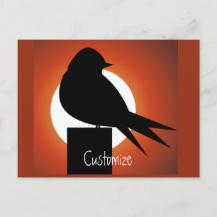 Carte Postale Silhouette d'oiseau noir Soleil Thunder_Cove
