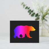 Carte Postale Silhouette d'ours grizzly coloré (Debout devant)