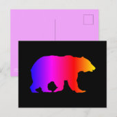 Carte Postale Silhouette d'ours grizzly coloré (Devant / Derrière)