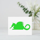 Carte Postale Silhouette Dragon Vert (Debout devant)