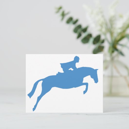 Carte Postale Silhouette du cavalier (bleu) (Debout devant)