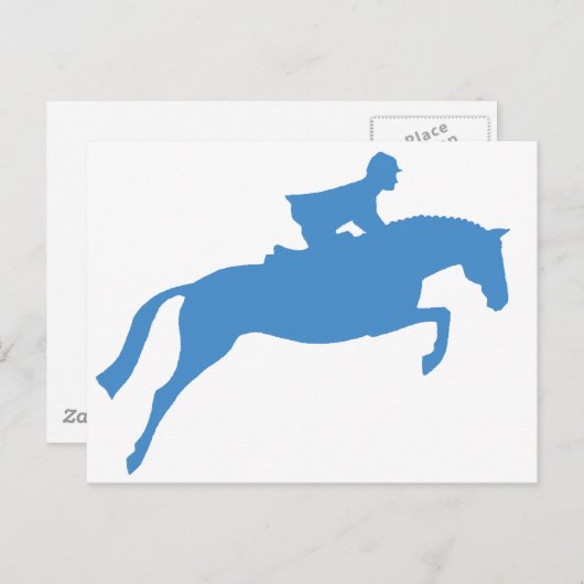 Carte Postale Silhouette du cavalier (bleu) (Devant / Derrière)