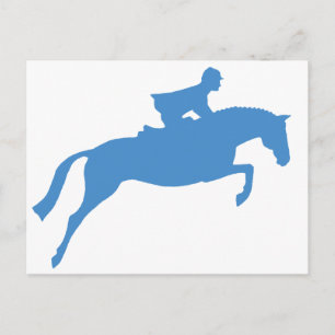 Carte Postale Silhouette du cavalier (bleu)