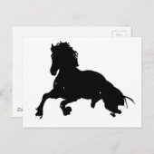 Carte Postale Silhouette du cheval blanc noir (Devant / Derrière)