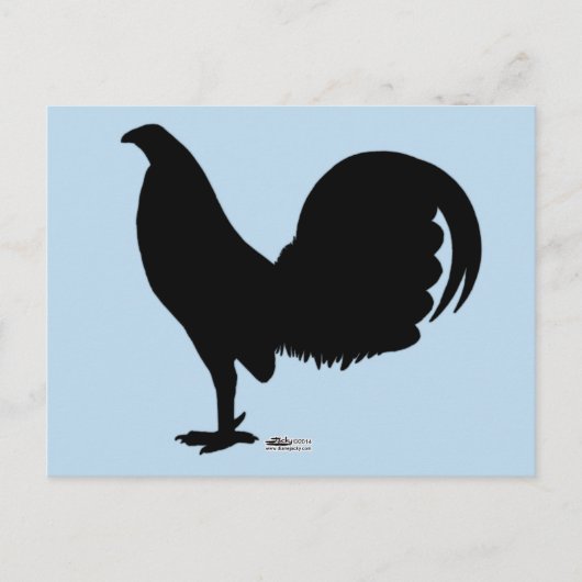 Carte Postale Silhouette du coq Gamecock (Devant)