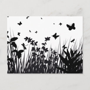 Carte Postale Silhouette du jardin des papillons