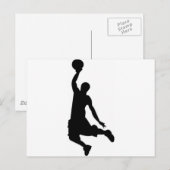 Carte Postale Silhouette du joueur de basket (Devant / Derrière)
