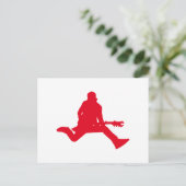 Carte Postale Silhouette du joueur de guitare rouge (Debout devant)