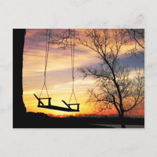 Carte Postale silhouette du lever du soleil