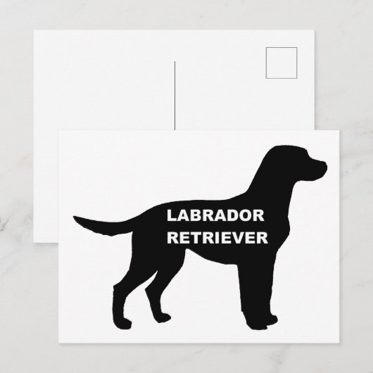 Carte Postale silhouette du nom du labrador (Devant / Derrière)