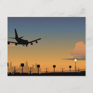 Carte Postale Silhouette d'un avion en vol
