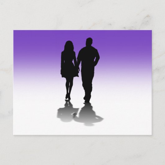 Carte Postale Silhouette d'un couple (Devant)