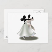 Carte Postale Silhouette d'un couple dansant (Devant / Derrière)