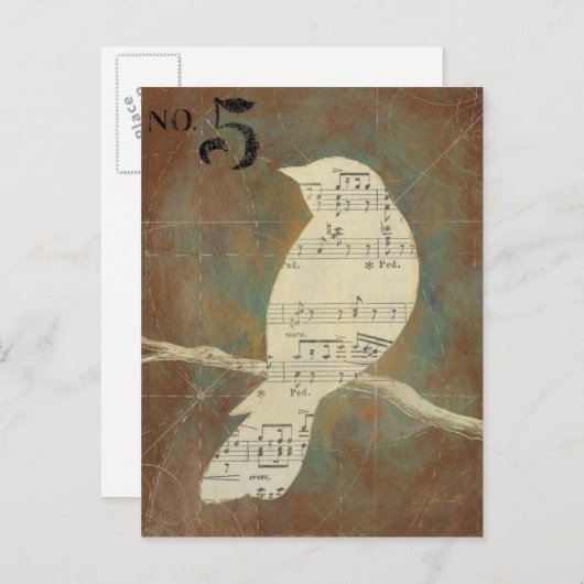 Carte Postale Silhouette d'un oiseau (Devant / Derrière)