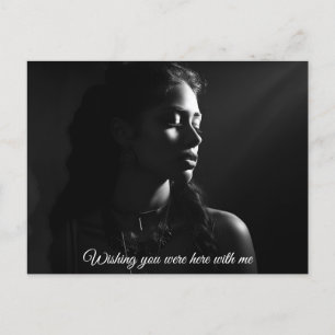 Carte Postale Silhouette d'un visage femme B&W photo