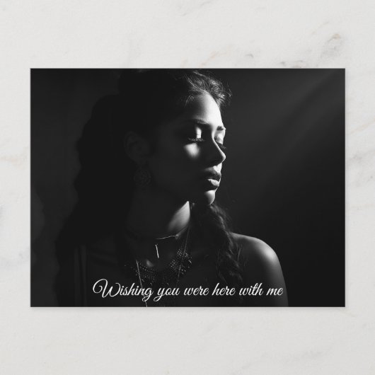 Carte Postale Silhouette d'un visage femme B&W photo (Devant)