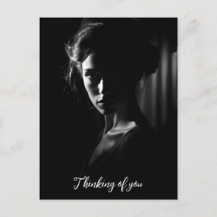 Carte Postale Silhouette d'un visage femme B&W photo