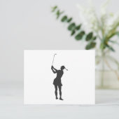 Carte Postale Silhouette d'une femme jouant au golf (Debout devant)