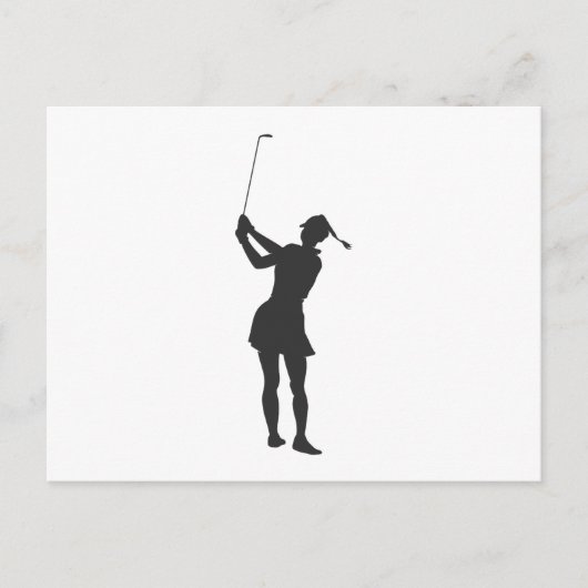 Carte Postale Silhouette d'une femme jouant au golf (Devant)