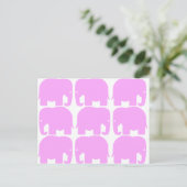 Carte postale Silhouette Eléphants Rose (Debout devant)