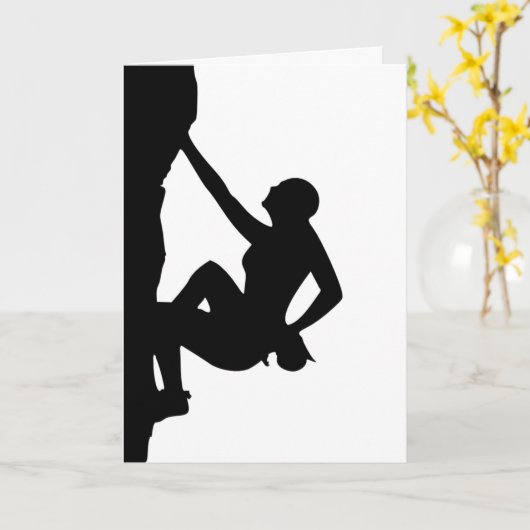 Carte postale Silhouette Escalade Rock (Fleur jaune)