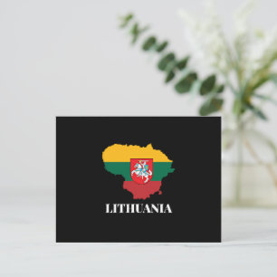 Carte Postale Silhouette et drapeau de la Lituanie
