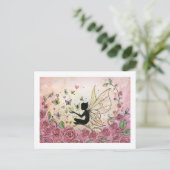 Carte Postale Silhouette et Rose (Debout devant)