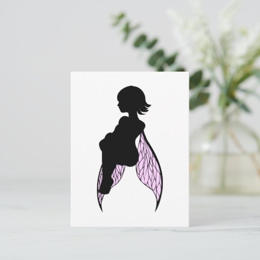 Carte Postale Silhouette Fée assise (Debout devant)