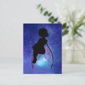 Carte Postale Silhouette Fée Bleue et Rose (Debout devant)