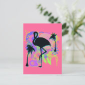 Carte Postale Silhouette Flamant rose rose (Debout devant)