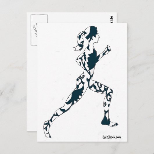 Carte Postale Silhouette - Floral (Devant / Derrière)