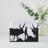 Carte Postale Silhouette Garçon Afrique (Debout devant)