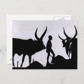 Carte Postale Silhouette Garçon Afrique (Devant / Derrière)