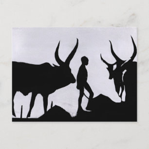 Carte Postale Silhouette Garçon Afrique