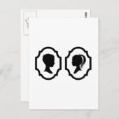 Carte Postale silhouette garçon et fille dans le cadre photo (Devant / Derrière)
