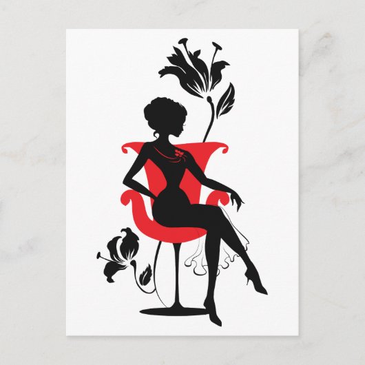 Carte Postale Silhouette graphique d'une femme (Devant)