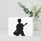 Carte Postale Silhouette guitariste - B&W (Debout devant)