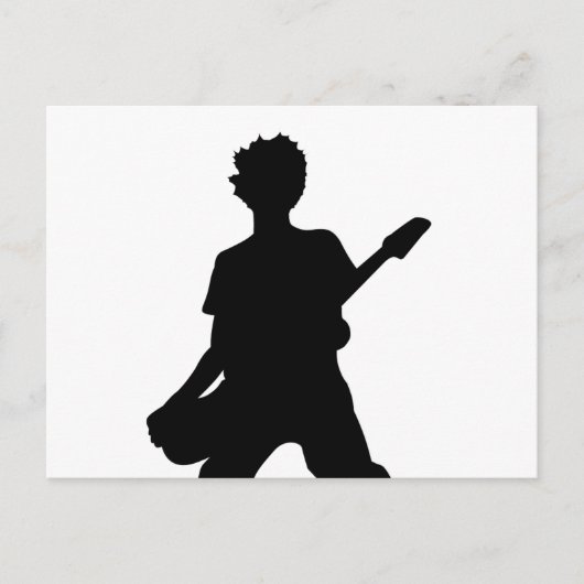 Carte Postale Silhouette guitariste - B&W (Devant)
