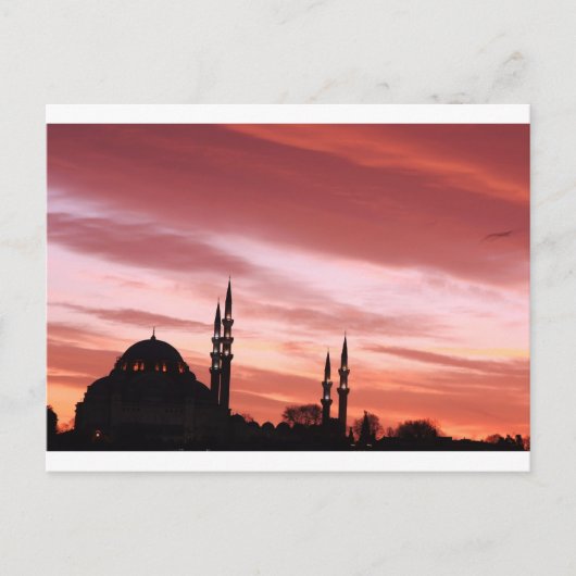 Carte Postale Silhouette Istanbul-Mosquée (Devant)