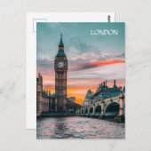 Carte Postale Silhouette Londres Sunset (Devant / Derrière)