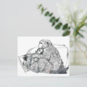 Carte Postale Silhouette Macaque Abstraite (Debout devant)